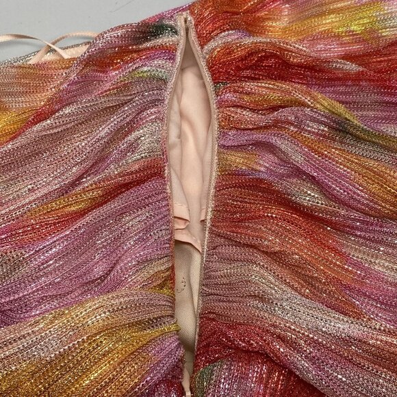 NEW JEWEL Badgley Mischka Women's Sheath Dress Pink/Multi Size 4 Strapless - Picture 3 of 8